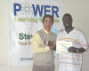 Tracy receives his workshop certificate