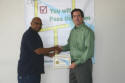 George receiving his Workshop Completion Certificate