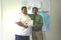 Steve receives his class certificate