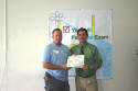 Sean receives his class certificate