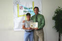 Patricia receives her class certificate